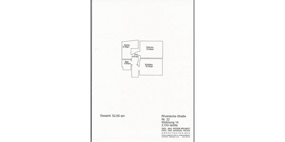 Etagenwohnung Bonn Bad Godesberg - 2 Zimmer, 53 m&sup2;, 480&euro; | Angebot:24676899