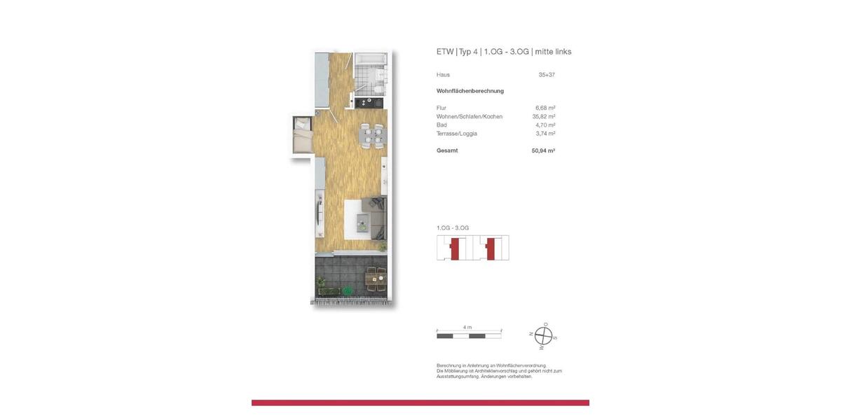Etagenwohnung Bonn Dottendorf - 1 Zimmer, 51 m&sup2;, 222.000&euro; | Angebot:25922479