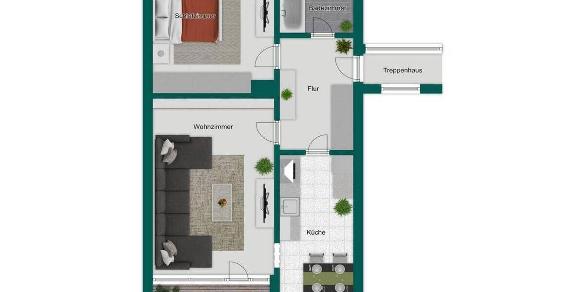 Etagenwohnung Bonn Heiderhof - 2 Zimmer, 62 m&sup2;, 199.000&euro; | Angebot:26176874