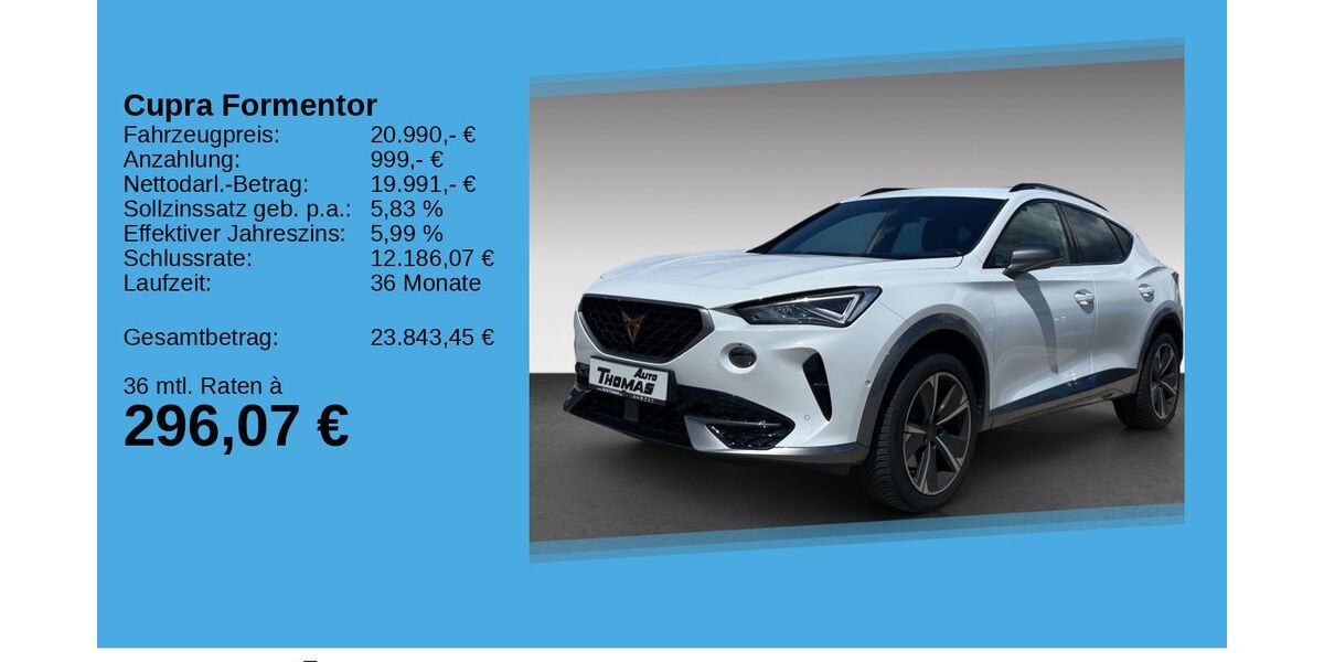 Cupra Formentor 81.790 km 20.990 &euro; Bonn 53227