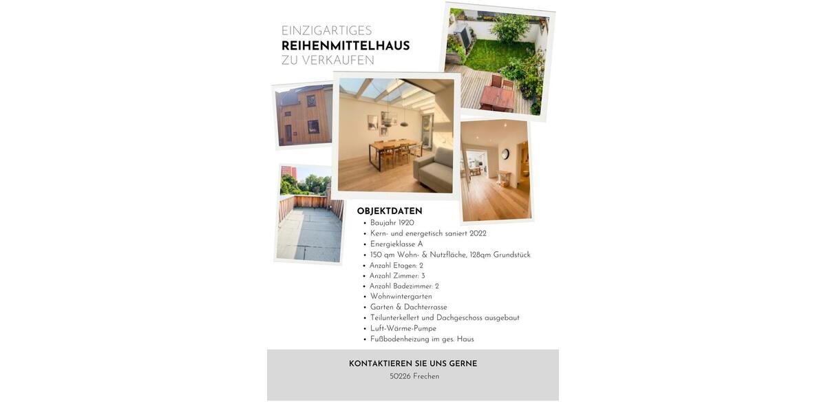 Reihenhaus Frechen - 3 Zimmer, 120 m&sup2;, 575.000&euro; | Angebot:26915531