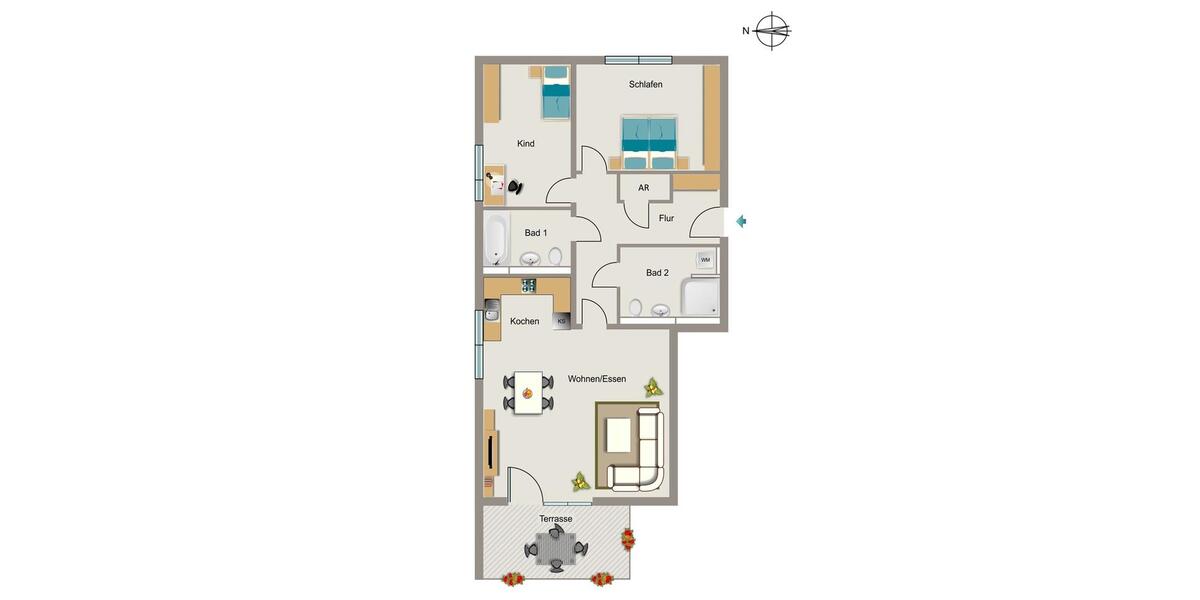 Etagenwohnung Rheinbach - 3 Zimmer, 90 m&sup2;, 1.193&euro; | Angebot:26433795