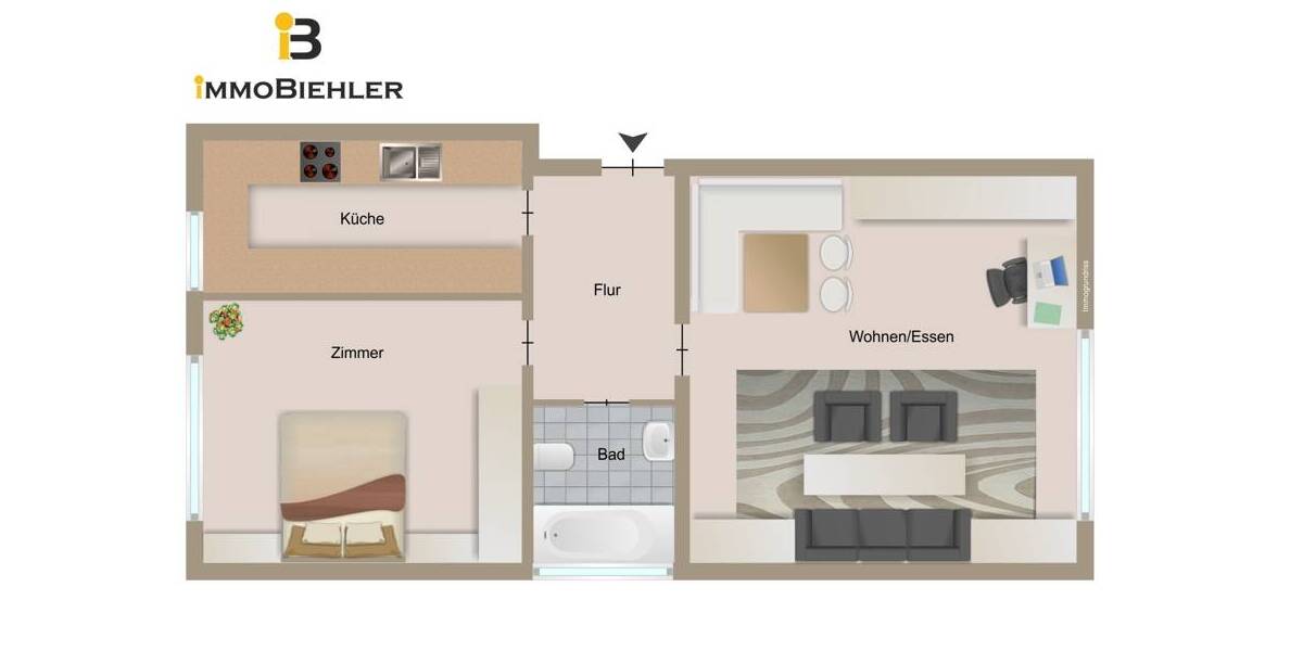 Etagenwohnung Köln Zollstock - 2 Zimmer, 57 m&sup2;, 249.000&euro; | Angebot:26449985