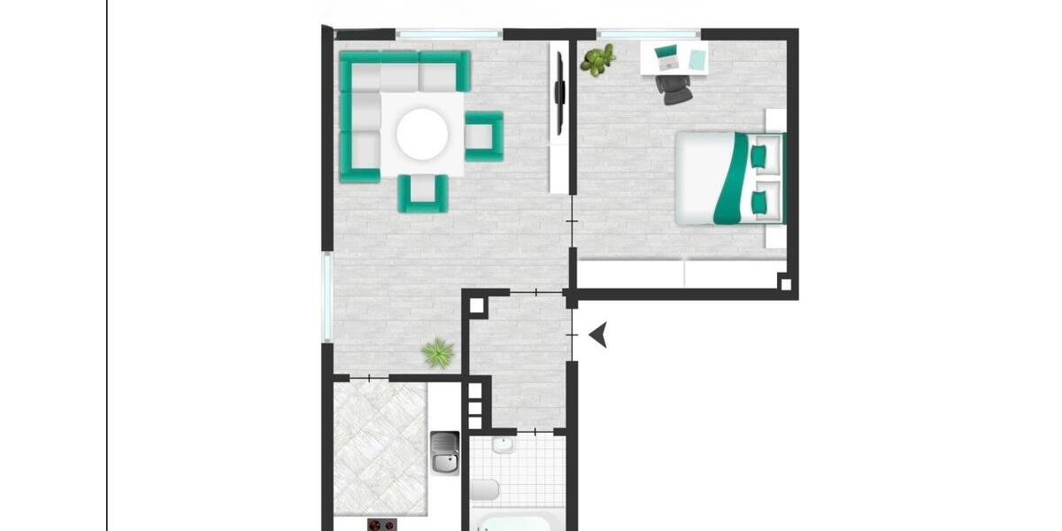 Erdgeschoßwohnung Troisdorf - 2 Zimmer, 49 m&sup2;, 178.000&euro; | Angebot:25917751