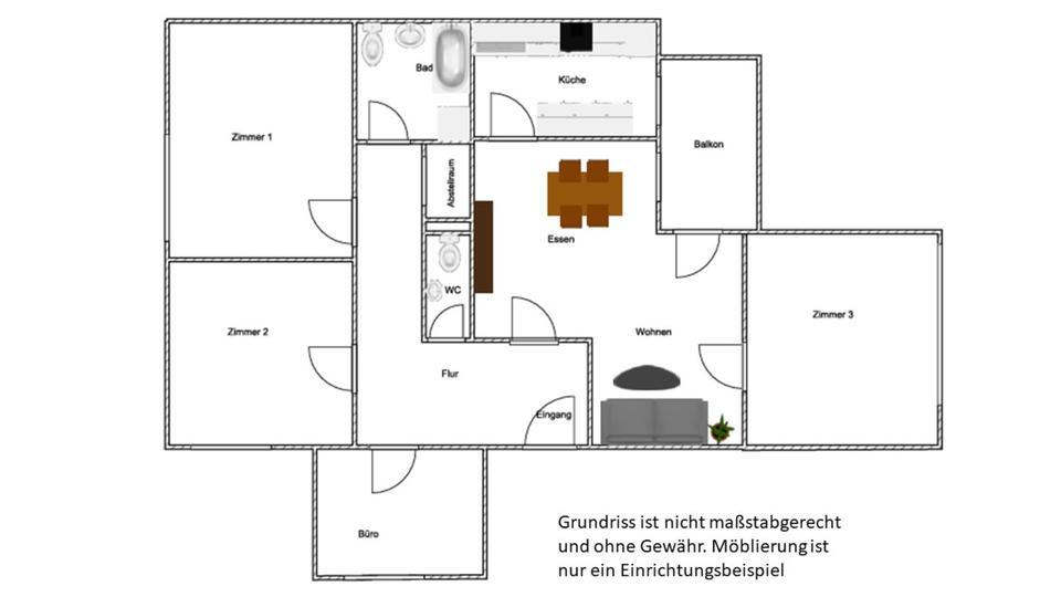 Sanierte 5-Zi-Whg, Südbalkon, EBK, TG, zentral, ruhig, WG-geeign. zimmer