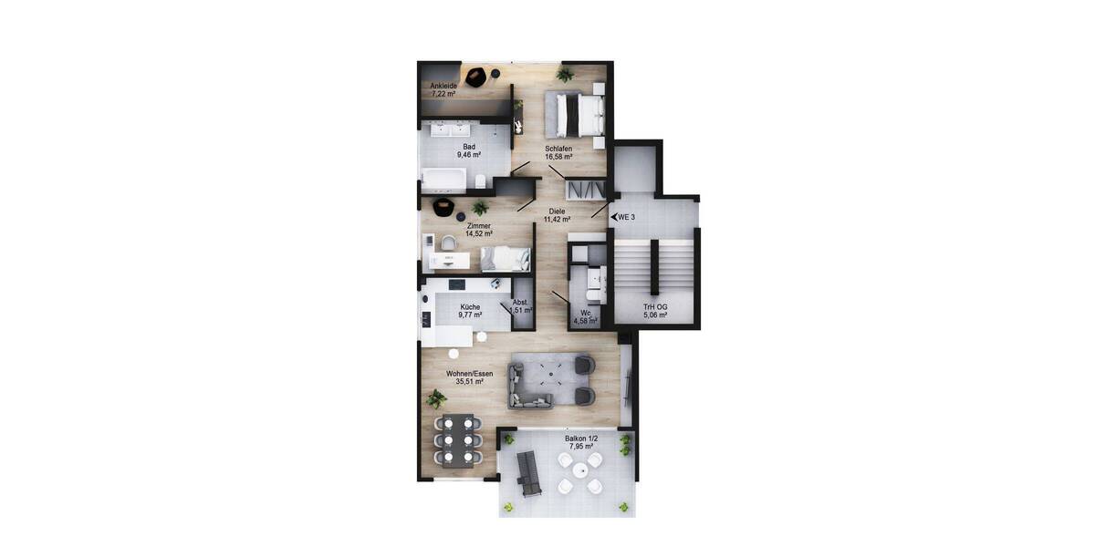 Etagenwohnung Bonn Schweinheim - 3 Zimmer, 119 m&sup2;, 829.000&euro; | Angebot:26617019