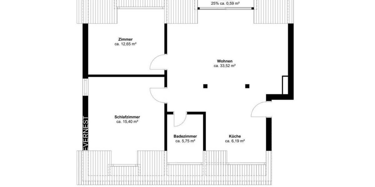 Etagenwohnung Bonn Oberkassel - 3 Zimmer, 74 m&sup2;, 265.000&euro; | Angebot:24725646