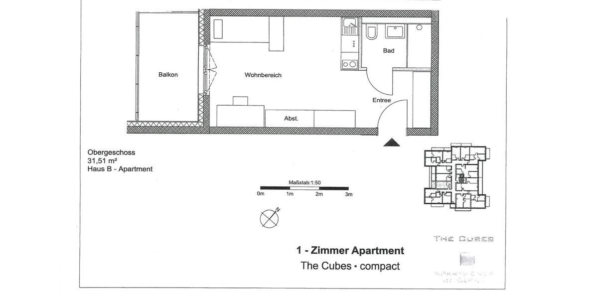 Etagenwohnung Bonn Tannenbusch - 1 Zimmer, 32 m&sup2;, 750&euro; | Angebot:24658447