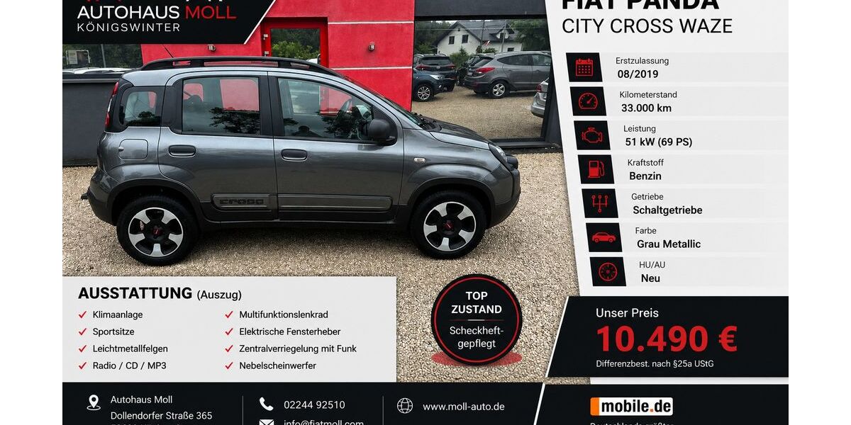 Fiat Panda 33.000 km 10.490 &euro; Königswinter-Thomasberg 53639