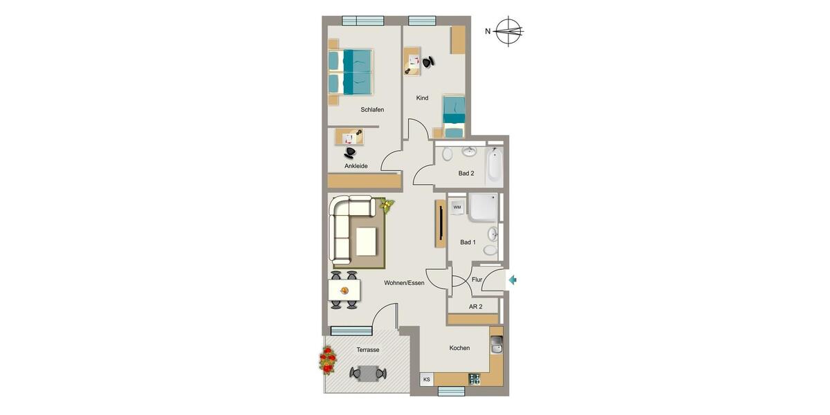 Etagenwohnung Rheinbach - 3 Zimmer, 92 m&sup2;, 1.230&euro; | Angebot:26449939