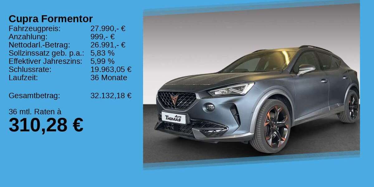 Cupra Formentor 40.280 km 27.990 &euro; Bonn 53227