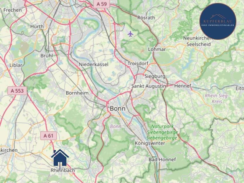 Mietshaus mit 3 SchlafZimmern, Home-Office-Bereich, Garten und Garage in Rheinbach