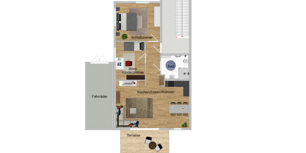 Terrassenwohnung Troisdorf Oberlar - 3 Zimmer, 81 m&sup2;, 1.195&euro; | Angebot:25666197