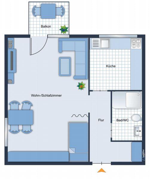 Etagenwohnung Bonn Dottendorf - 1.5 Zimmer, 40 m&sup2;, 179.000&euro; | Angebot:26192558