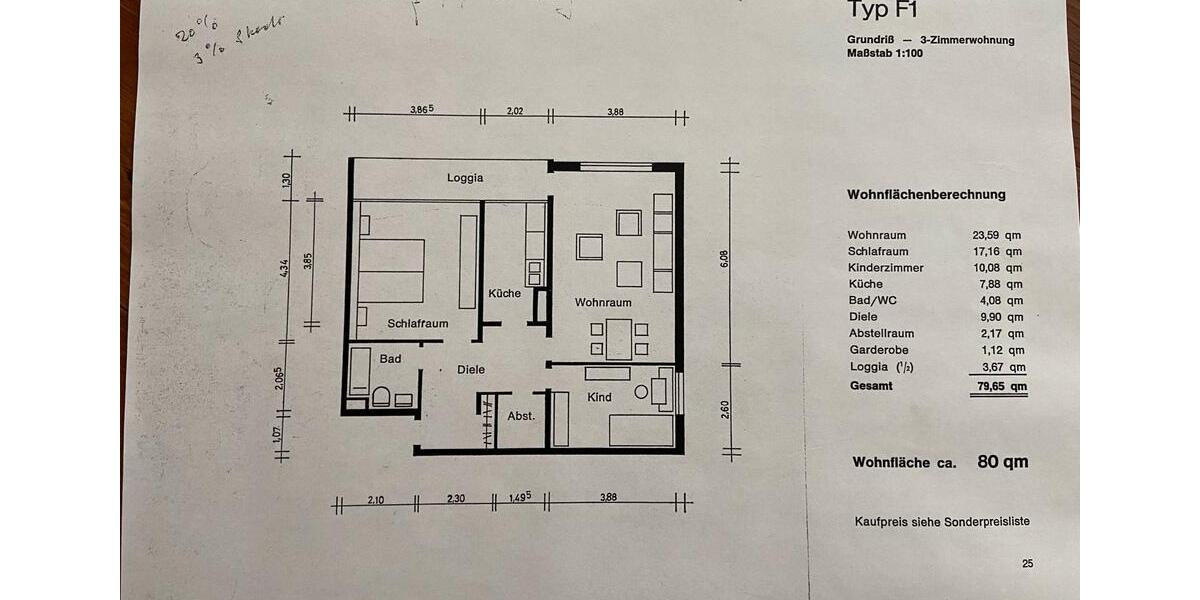 Etagenwohnung Sankt Augustin - 3 Zimmer, 80 m&sup2;, 229.000&euro; | Angebot:27096073