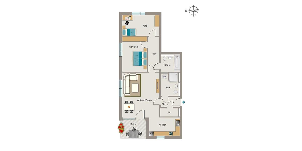 Etagenwohnung Rheinbach - 3 Zimmer, 94 m&sup2;, 1.254&euro; | Angebot:26042952