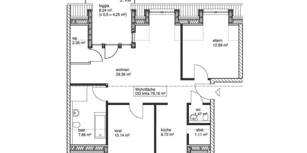 Neue Dachgeschosswohnung mit Flair im Energiesparhaus mit moderner Heiztechnik in Bonn - Dachgeschoßwohnung Bonn Dransdorf | Angebot:24049014