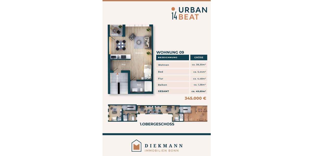 Etagenwohnung Bonn Zentrum - 669.000&euro; | Angebot:24497795