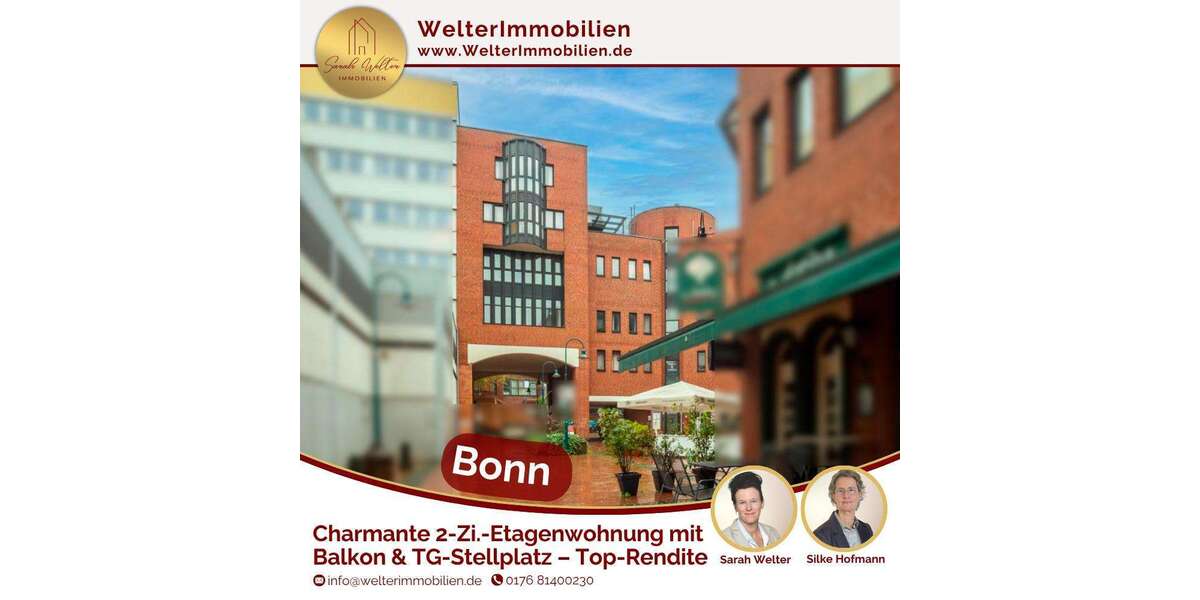 Etagenwohnung Bonn Bad Godesberg - 2 Zimmer, 51 m&sup2;, 219.000&euro; | Angebot:26149065