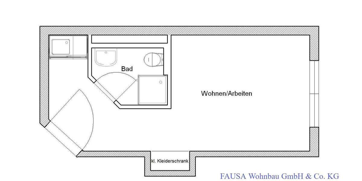 Etagenwohnung Bonn Endenich - 1 Zimmer, 21 m&sup2;, 365&euro; | Angebot:26794968