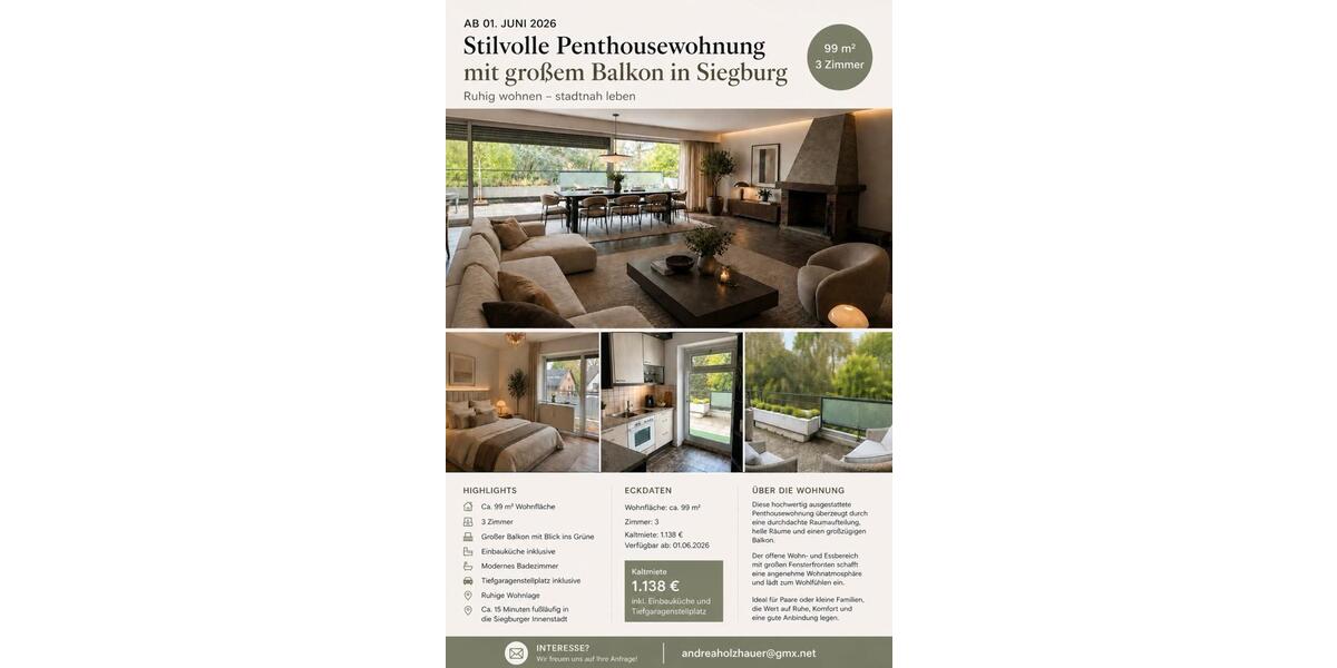 Einfamilienhaus Siegburg - 3 Zimmer, 99 m&sup2;, 1.138&euro; | Angebot:26479163