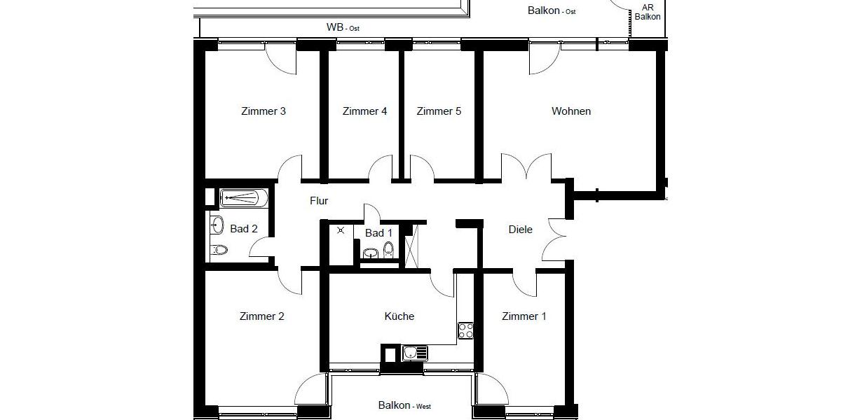 Etagenwohnung Köln Rodenkirchen - 6 Zimmer, 150 m&sup2;, 2.400&euro; | Angebot:26444031