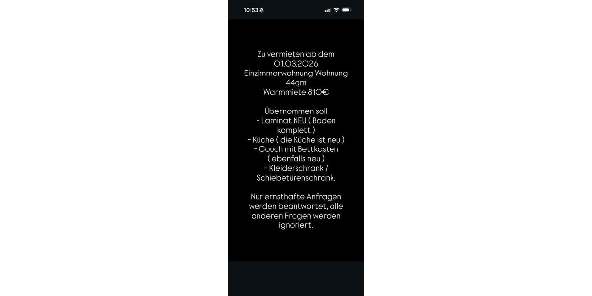 Etagenwohnung Bonn Hardtberg - 1 Zimmer, 44 m&sup2;, 810&euro; | Angebot:24651242