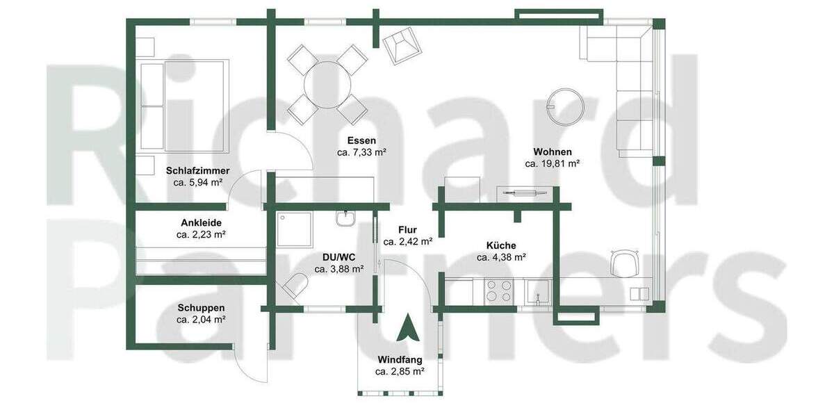 Bungalow Neunkirchen-Seelscheid Hasenbach - 2 Zimmer, 48 m&sup2;, 195.000&euro; | Angebot:23396305
