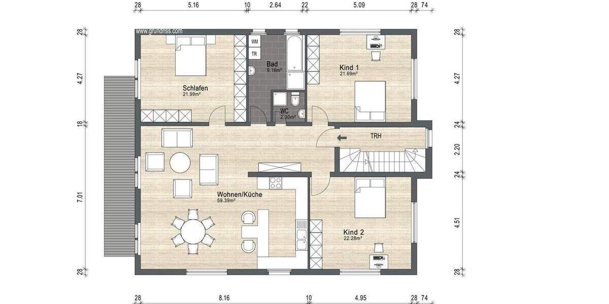 Etagenwohnung Troisdorf-Bergheim Bergheim - 4 Zimmer, 133 m&sup2;, 449.000&euro; | Angebot:25693104