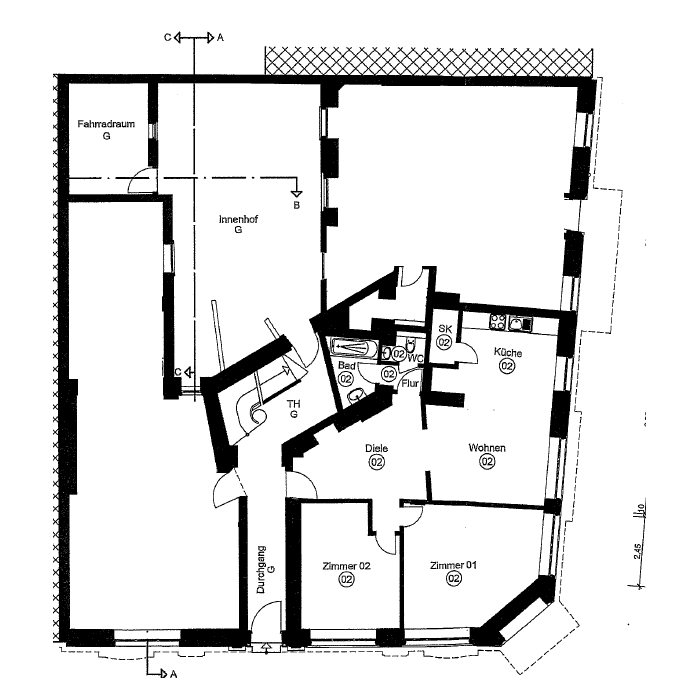 82 m² große Erdgeschoss-Wohnung in Köln-Mülheim 3 zimmer