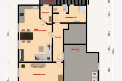 Wohnung Hennef (Sieg) - 2 Zimmer, 68 m&sup2;, 750&euro; | Angebot:24709892