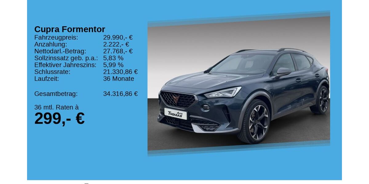 Cupra Formentor 26.690 km 29.990 &euro; Bonn 53227