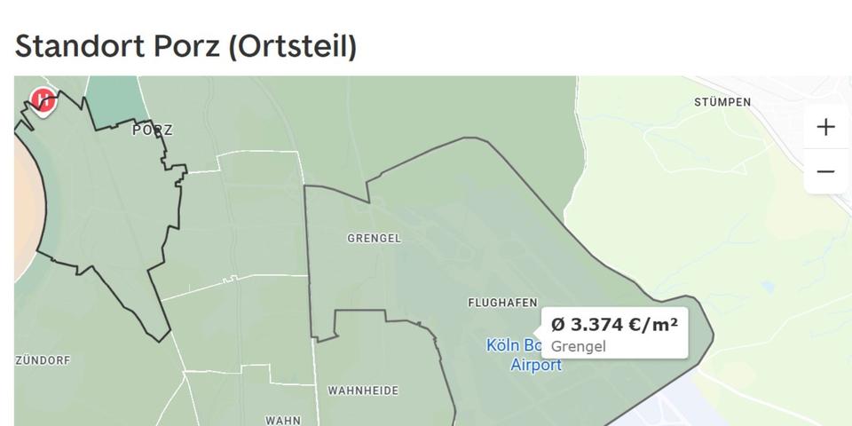 Erdgeschoßwohnung Köln Porz - 2 Zimmer, 54 m&sup2;, 185.000&euro; | Angebot:25807869