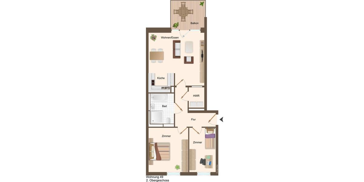 Etagenwohnung Bonn Lannesdorf - 3 Zimmer, 74 m&sup2;, 1.064&euro; | Angebot:26072575