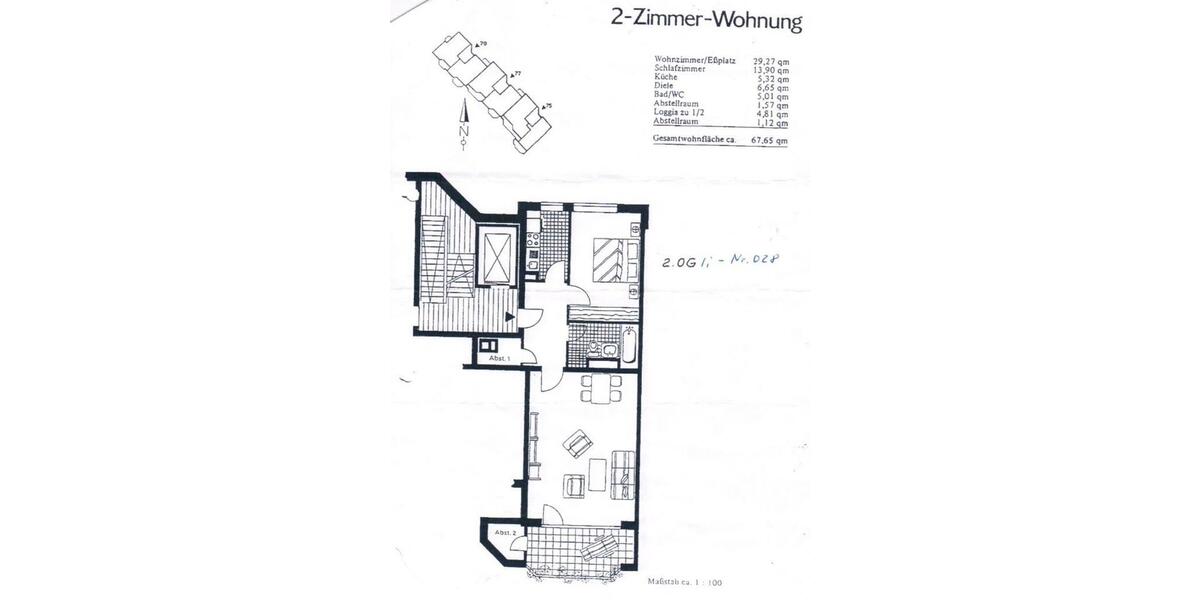 Etagenwohnung Bergisch Gladbach Frankenforst - 2 Zimmer, 68 m&sup2;, 230.000&euro; | Angebot:23688684