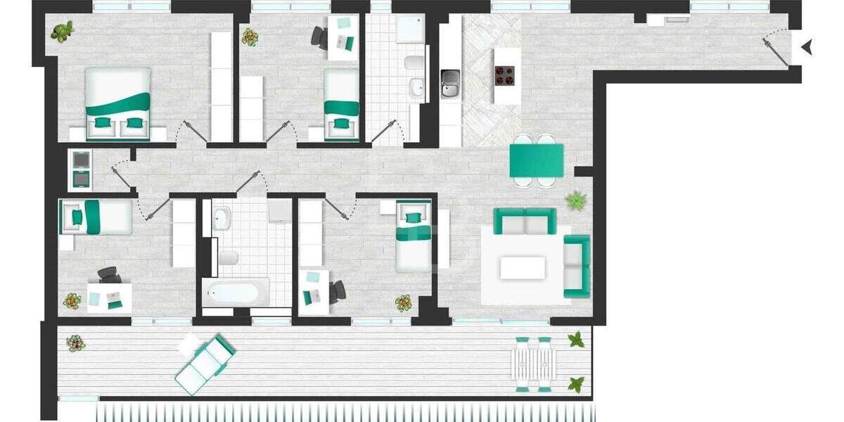 ??? Stadtwohnung mit Dachterrasse & Domblick ! ?? 5 zimmer