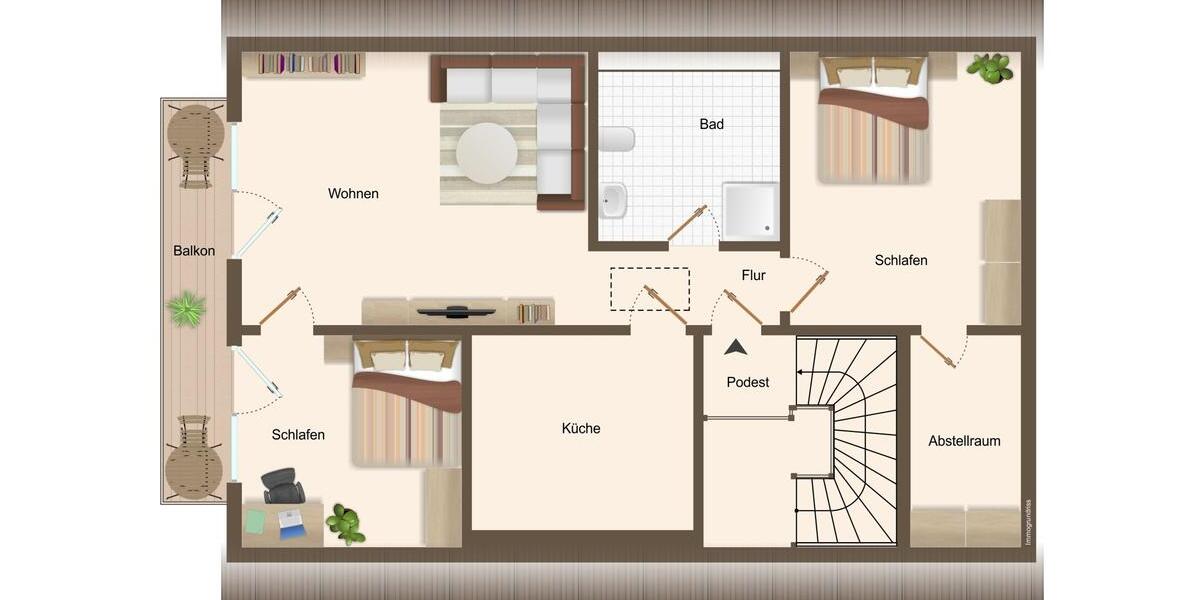 Dachgeschoßwohnung Bad Honnef - 3 Zimmer, 55 m&sup2;, 715&euro; | Angebot:24789368