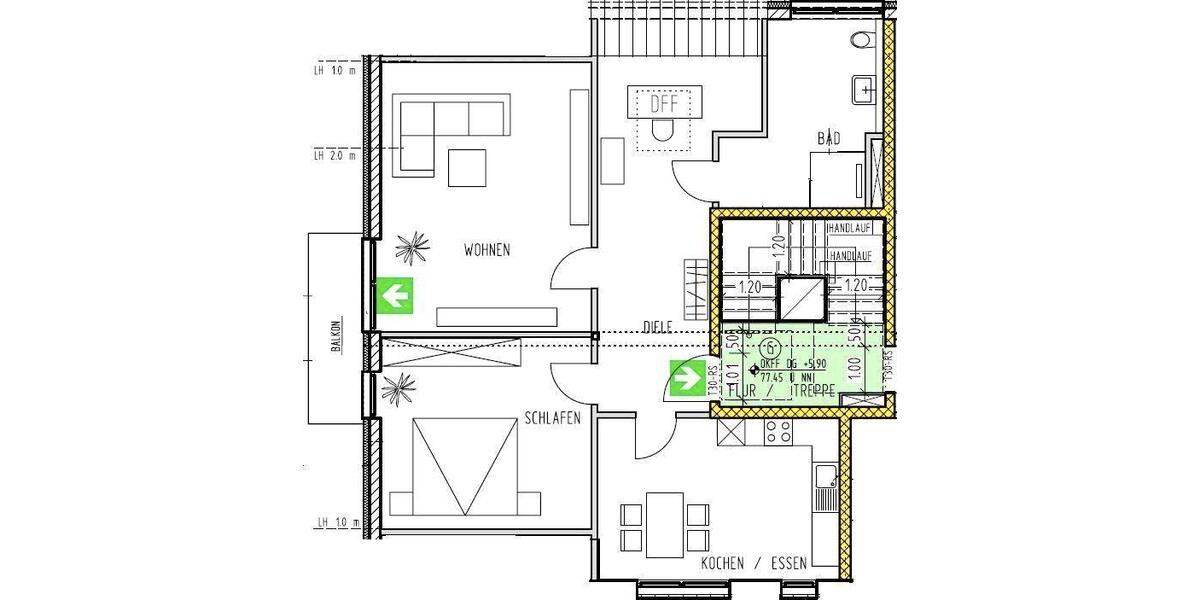 Dachgeschoßwohnung Bonn Dransdorf - 2.5 Zimmer, 82 m&sup2;, 1.353&euro; | Angebot:26407202