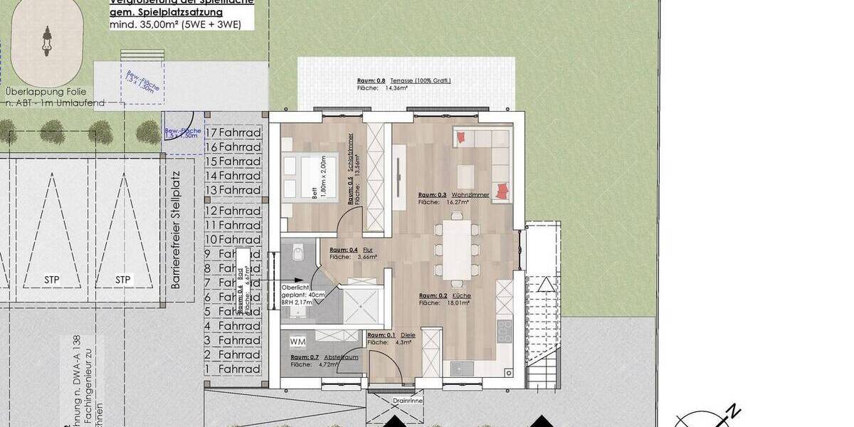 Etagenwohnung Troisdorf-Bergheim Bergheim - 3 Zimmer, 77 m&sup2;, 1.350&euro; | Angebot:25929312