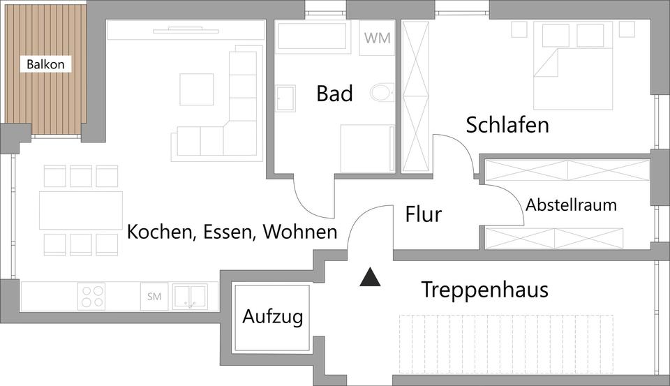 Etagenwohnung Neunkirchen-Seelscheid Seelscheid - 2 Zimmer, 70 m&sup2;, 1.050&euro; | Angebot:25803943