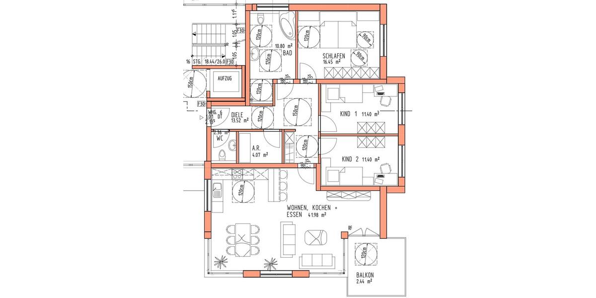Etagenwohnung Eitorf - 4 Zimmer, 114 m&sup2;, 1.845&euro; | Angebot:27617602
