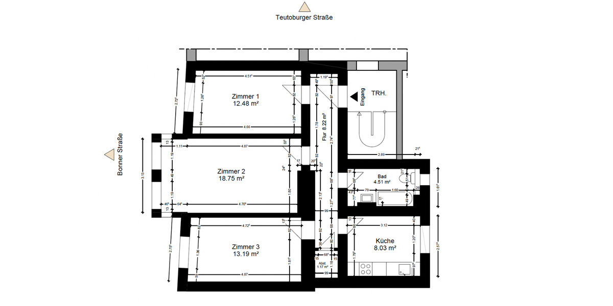 Etagenwohnung Köln Rodenkirchen - 3 Zimmer, 70 m&sup2;, 1.340&euro; | Angebot:24489844