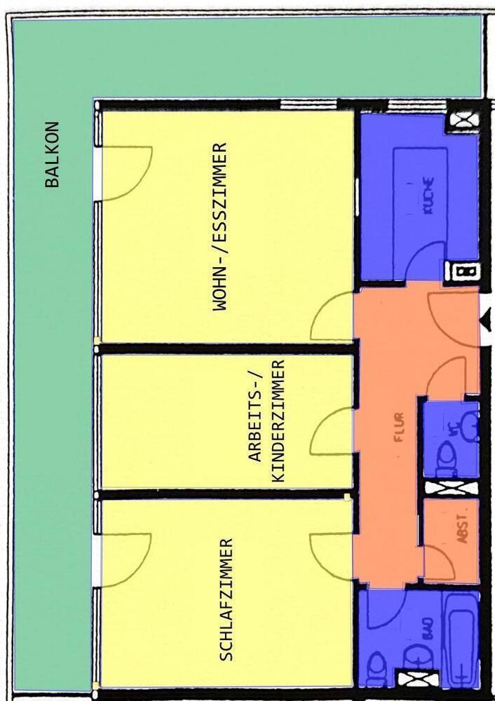 Rodenkirchener Auenviertel, Rheinlage, schöne 3-Zimmer Wohnung mit umlaufendem Balkon und TG-Stpl.