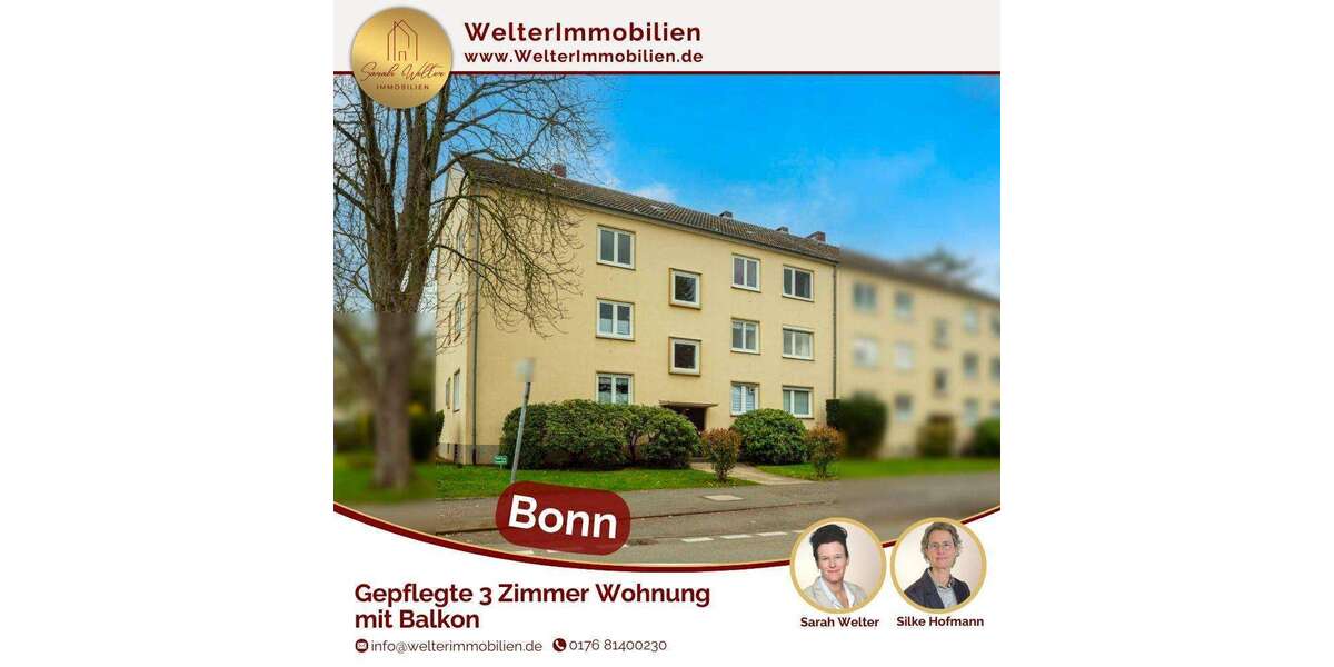 Etagenwohnung Bonn Friesdorf - 3 Zimmer, 80 m&sup2;, 329.000&euro; | Angebot:25614912