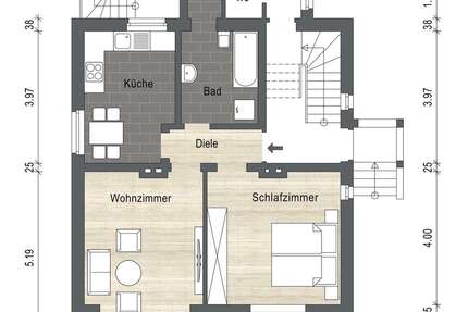 Wohnung Bornheim - 2 Zimmer, 60 m&sup2;, 520&euro; | Angebot:25918325