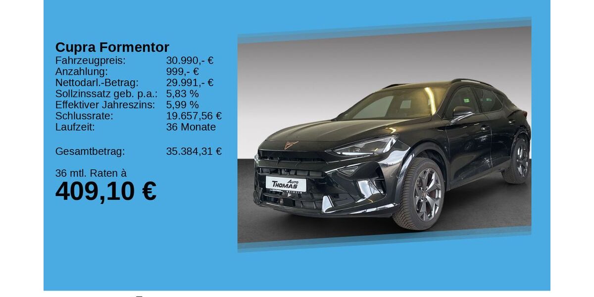 Cupra Formentor 13.820 km 30.990 &euro; Bonn 53227
