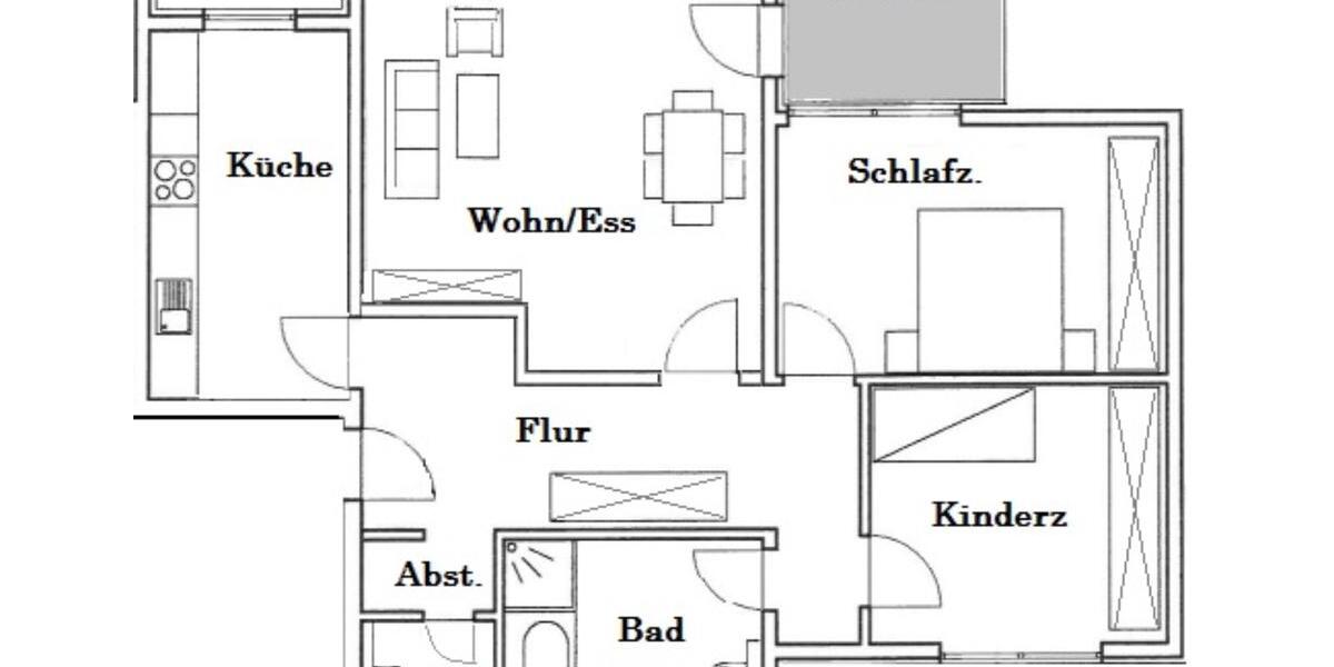 Etagenwohnung Siegburg - 3 Zimmer, 87 m&sup2;, 360.000&euro; | Angebot:24806695