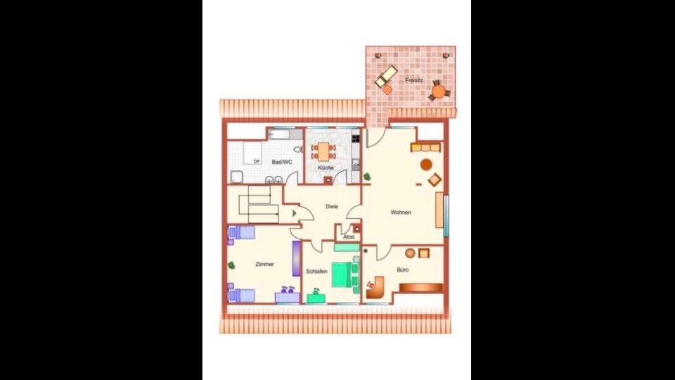 Dachgeschoßwohnung Hennef (Sieg) - 4 Zimmer, 120 m&sup2;, 1.050&euro; | Angebot:24835277