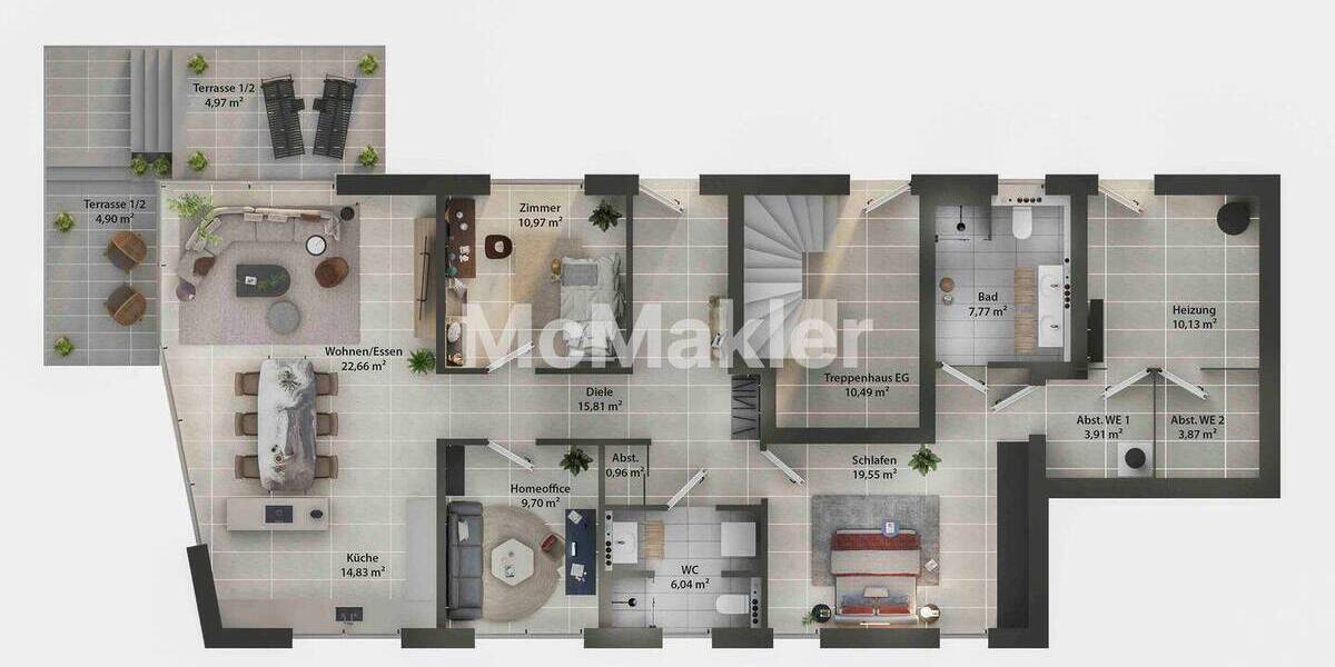 Etagenwohnung Bad Honnef Rommersdorf - 4 Zimmer, 118 m&sup2;, 697.000&euro; | Angebot:26903741