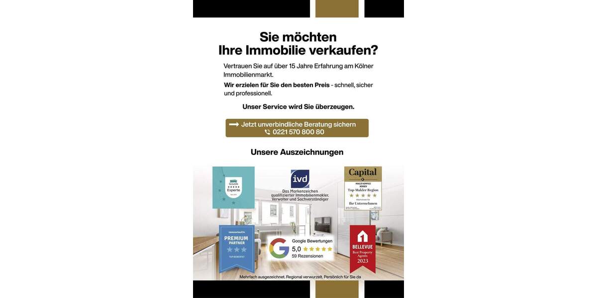 Etagenwohnung Köln / Kalk Kalk - 3 Zimmer, 73 m&sup2;, 290.000&euro; | Angebot:25898849